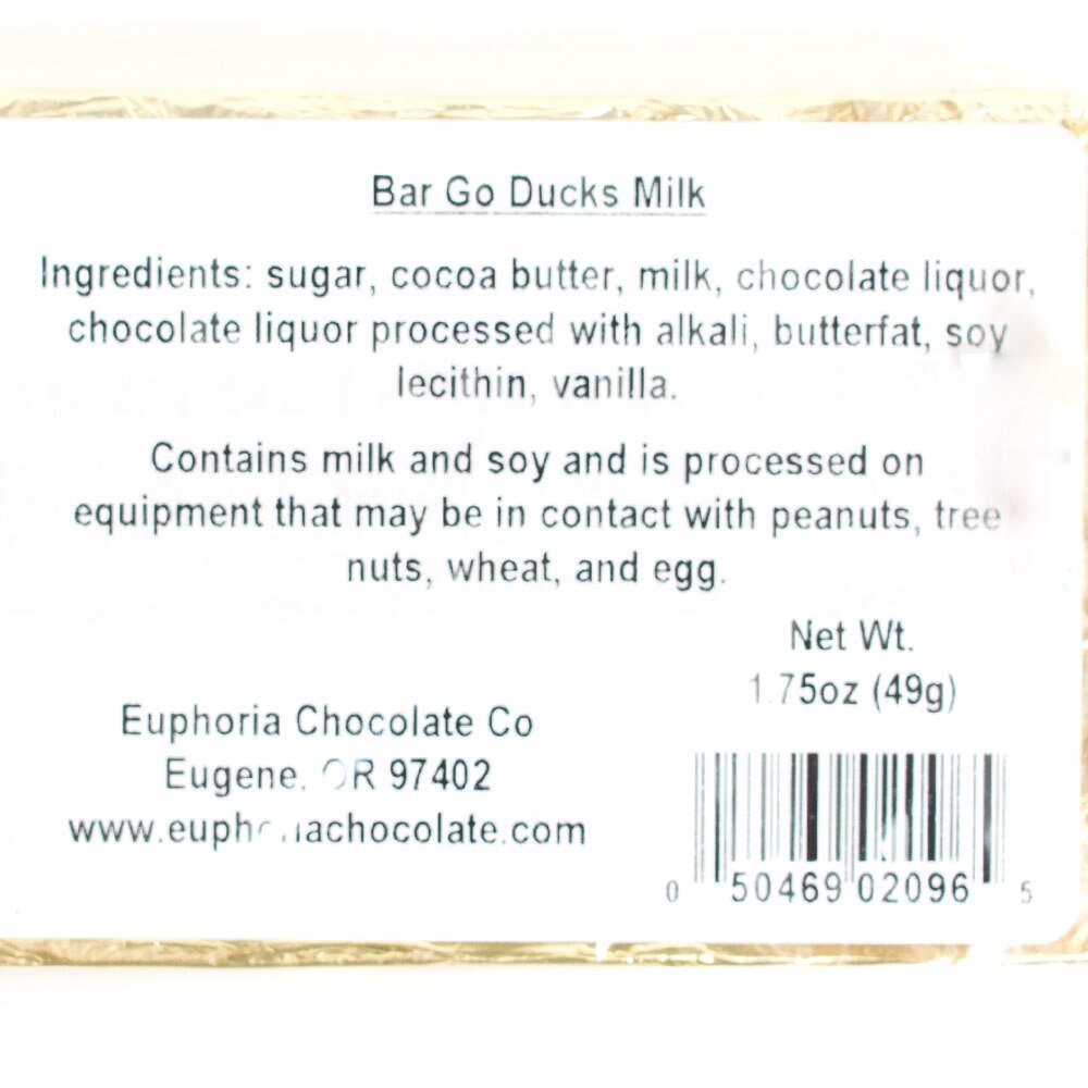 Euphoria, Go Ducks, Milk Chocolate, 1.75 ounce